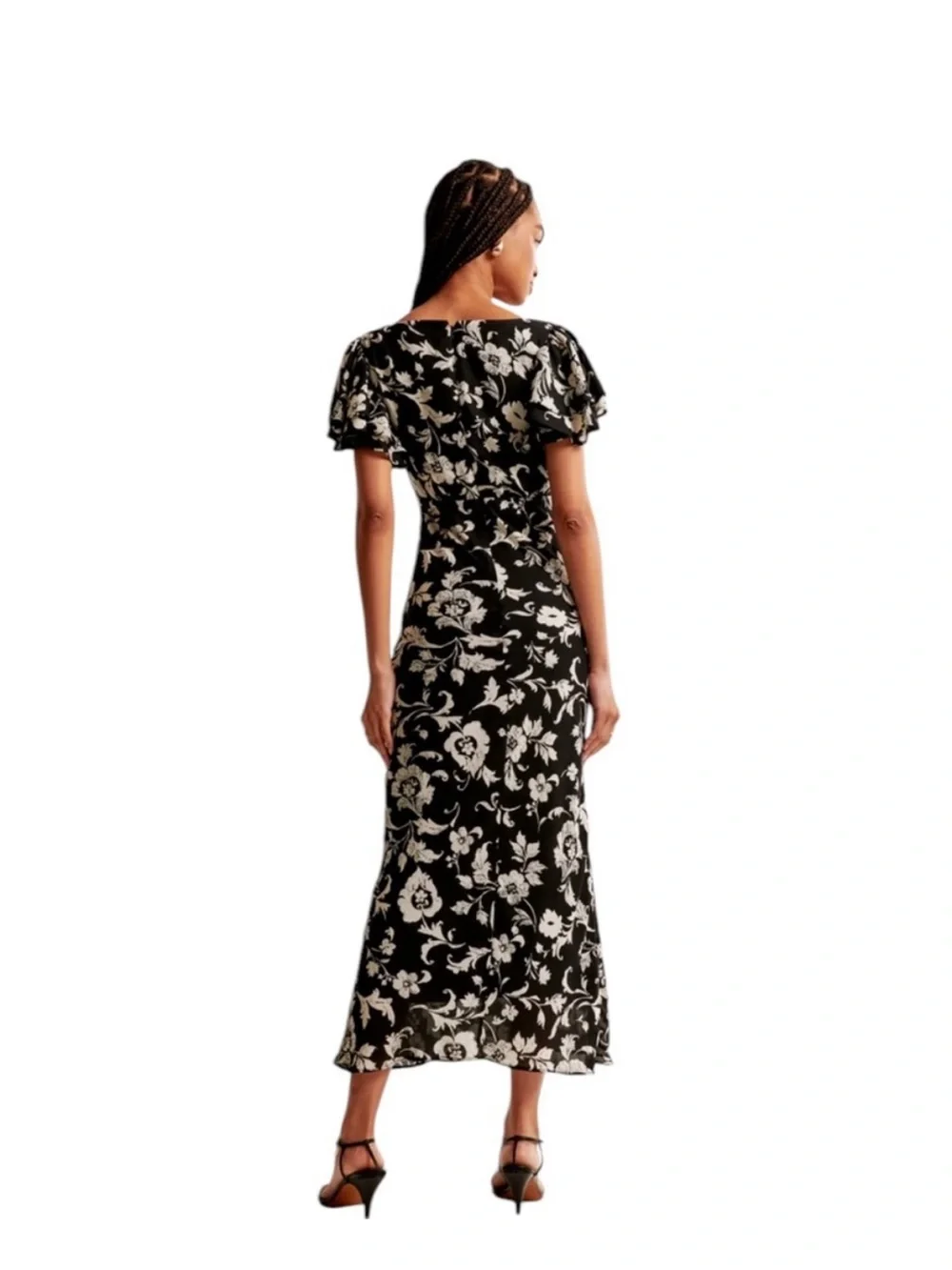 NWT Abercrombie & Fitch Black and White Floral Maxi Dress
